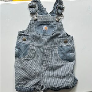 Carhartt Blue Denim Overalls Adjustable Straps
